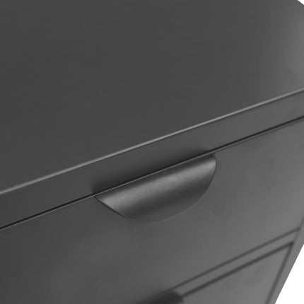 Credenza Antracite 75x35x70 cm in Acciaio e Vetro Temperato