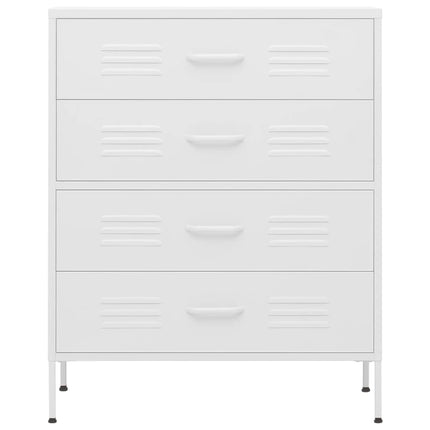 Cassettiera Bianca 80x35x101,5 cm in Acciaio