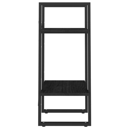 Libreria a 2 Ripiani Nera 40x30x70 cm in Massello di Pino