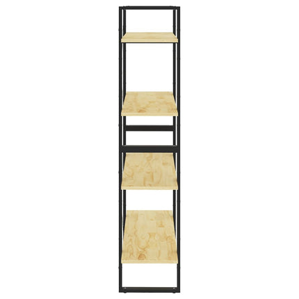Libreria a 4 Ripiani 80x30x140 cm in Legno Massello di Pino