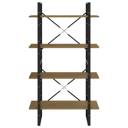 Libreria a 4 Ripiani 80x30x140 cm in Legno Massello di Pino