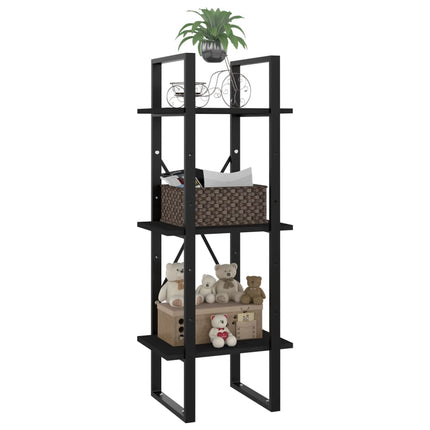 Libreria a 3 Ripiani Nera 40x30x105 cm in Legno Multistrato