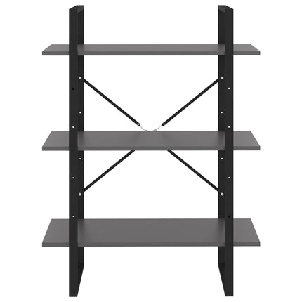 Libreria Grigia 80x30x105 cm in Legno Multistrato