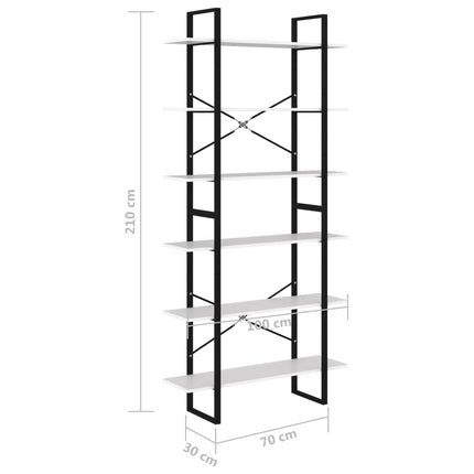 Scaffale Alto Bianco 100x30x210 cm in Legno Multistrato