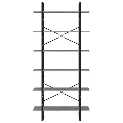 Scaffale Alto Grigio Cemento 100x30x210 cm in Legno Multistrato