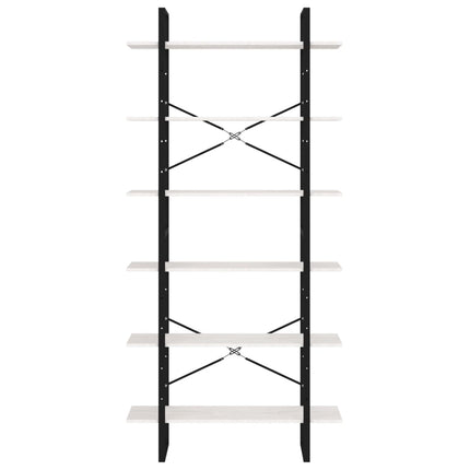 Scaffale Alto Bianco 100x30x210 cm in Legno Massello di Pino