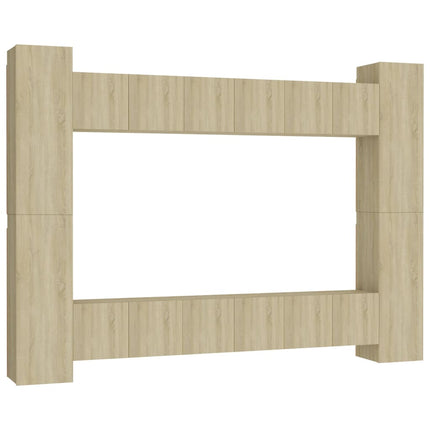 Set di Mobili Porta TV 10 pz Rovere Sonoma in Legno Multistrato
