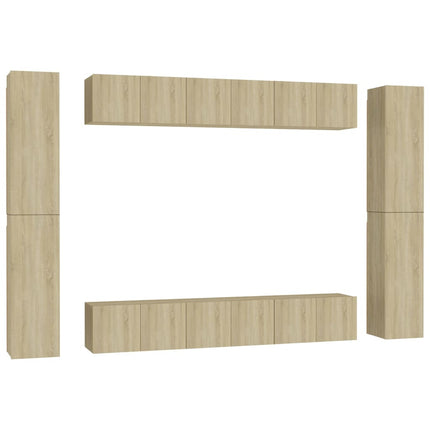 Set di Mobili Porta TV 10 pz Rovere Sonoma in Legno Multistrato