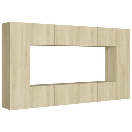 Set di Mobili Porta TV 8 pz Rovere Sonoma in Legno Multistrato