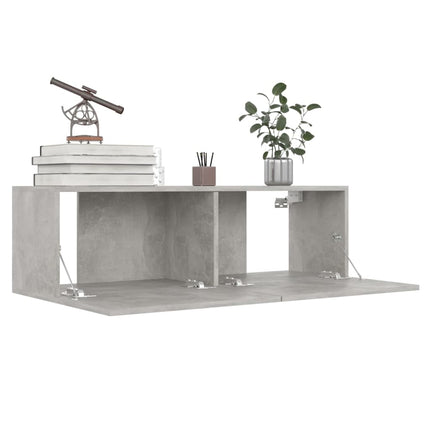 Set di Mobili Porta TV 8 pz Grigio Cemento in Legno Multistrato
