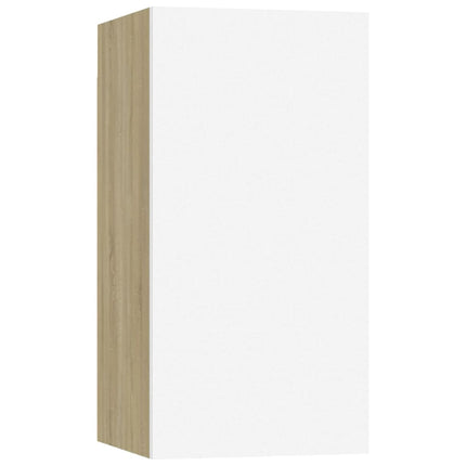 Mobili TV 7 pz Bianco e Rovere Sonoma 30,5x30x60 cm Multistrato