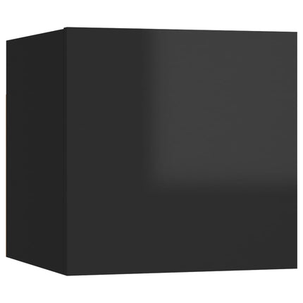 Set Mobili TV 5 pz Nero Lucido in Legno Multistrato