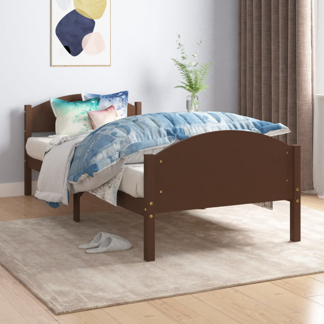 Giroletto senza Materasso Marrone Scuro 100x200 cm Legno Pino
