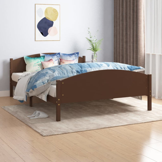 Giroletto senza Materasso Marrone Scuro 160x200 cm Legno Pino