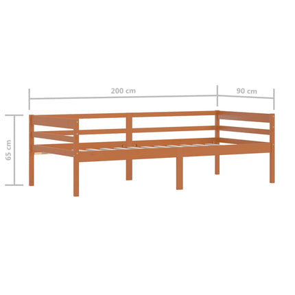 Giroletto senza Materasso Ambrato Legno Massello Pino 90x200 cm