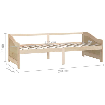 Divano Letto a 3 Posti in Legno Massello di Pino 90x200cm