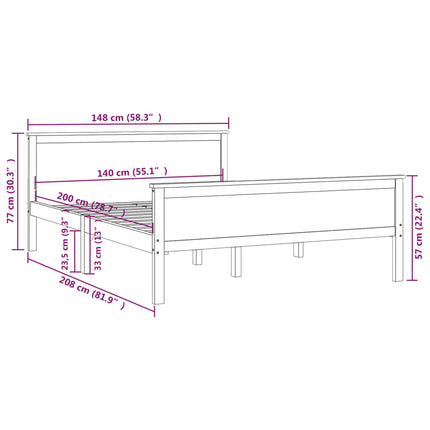 Giroletto Marrone Ambra in Legno Massello di Pino 140x200 cm