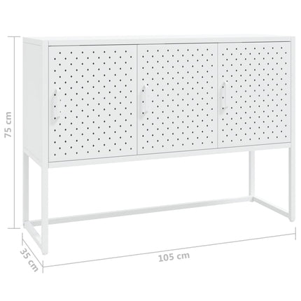 Credenza Bianca 105x35x75 cm in Acciaio