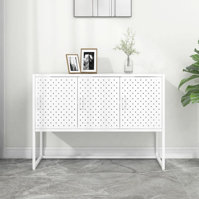 Credenza Bianca 105x35x75 cm in Acciaio