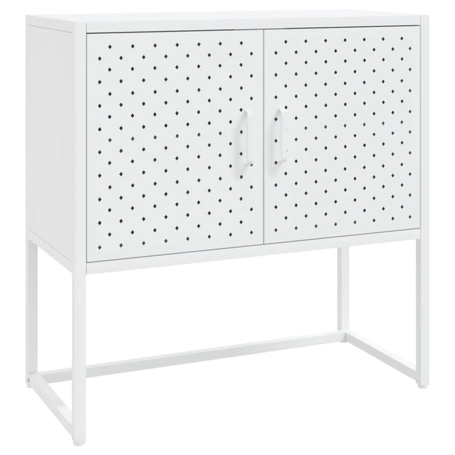 Credenza Bianca 75x35x75 cm in Acciaio