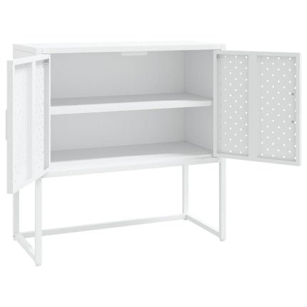 Credenza Bianca 75x35x75 cm in Acciaio