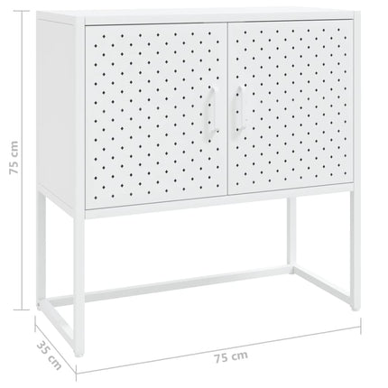 Credenza Bianca 75x35x75 cm in Acciaio