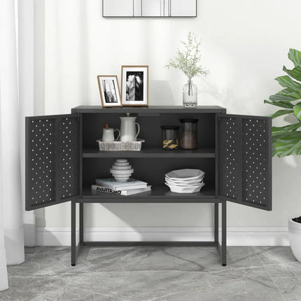 Credenza Antracite 75x35x75 cm in Acciaio