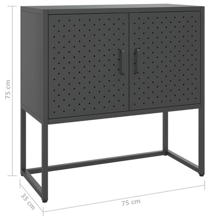 Credenza Antracite 75x35x75 cm in Acciaio