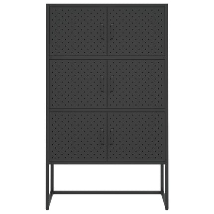 Credenza Alta Nera 80x35x135 cm in Acciaio