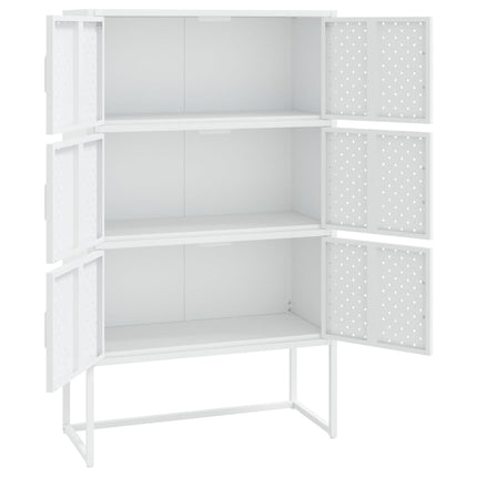 Credenza Alta Bianca 80x35x135 cm in Acciaio