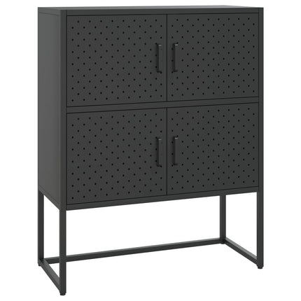Credenza Alta Nera 80x35x100 cm in Acciaio