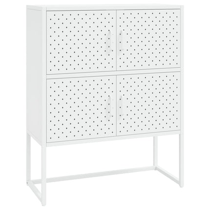 Credenza Alta Bianca 80x35x100 cm in Acciaio