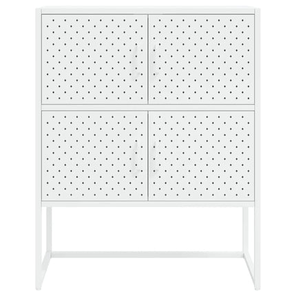 Credenza Alta Bianca 80x35x100 cm in Acciaio