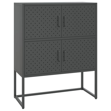 Credenza Alta Antracite 80x35x100 cm in Acciaio