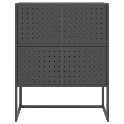 Credenza Alta Antracite 80x35x100 cm in Acciaio