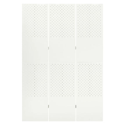 Paravento a 3 Pannelli Bianco 120x180 cm in Acciaio