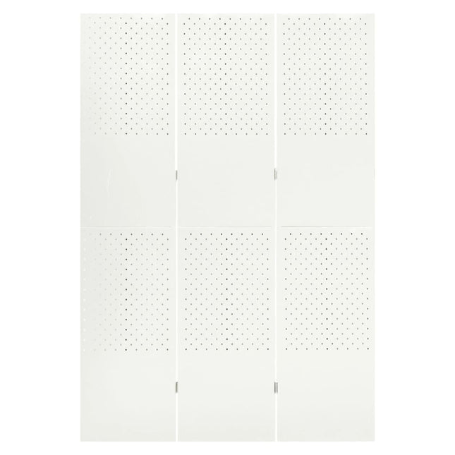 Paravento a 3 Pannelli Bianco 120x180 cm in Acciaio
