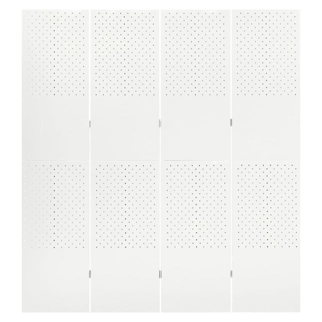 Paravento a 4 Pannelli Bianco 160x180 cm in Acciaio