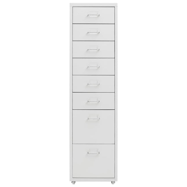 Schedario Mobile Grigio 28x41x109 cm in Metallo