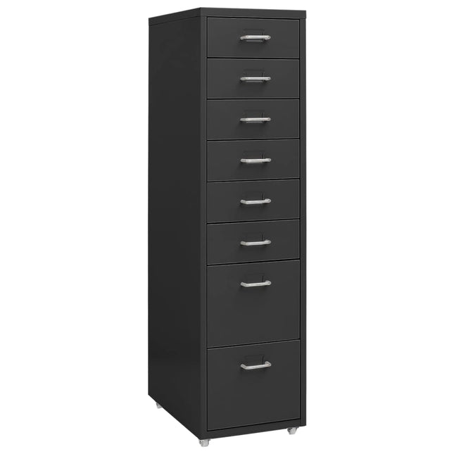 Schedario Mobile Antracite 28x41x109 cm in Metallo