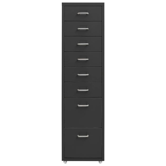 Schedario Mobile Antracite 28x41x109 cm in Metallo