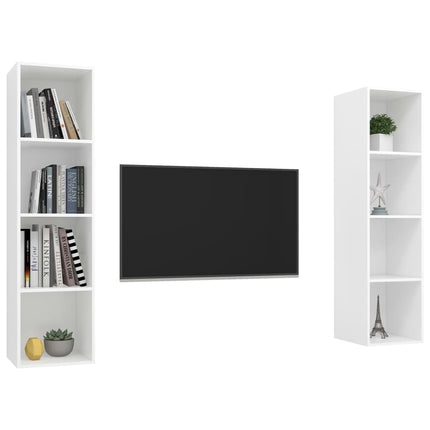 Mobile TV a Parete 2 pz Bianco in Truciolato