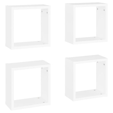 Mensole Parete a Cubo 4 pz Bianche 30x15x30 cm