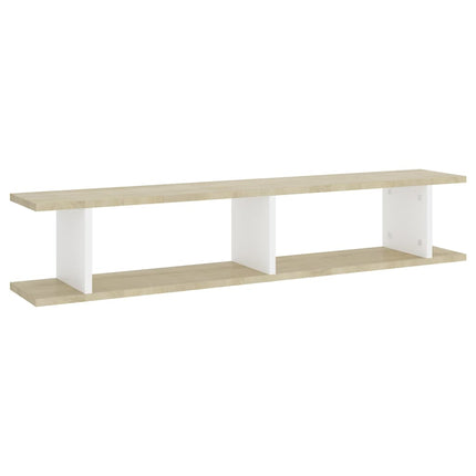 Mensole Parete 2pz Bianco Sonoma 105x18x20cm Legno Multistrato