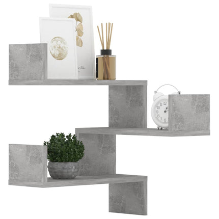 Scaffali Angolari Muro 2pz Grigio Cemento 40x40x50 Multistrato