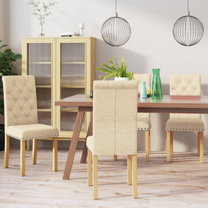 Sedie da Pranzo 4 pz Crema in Tessuto