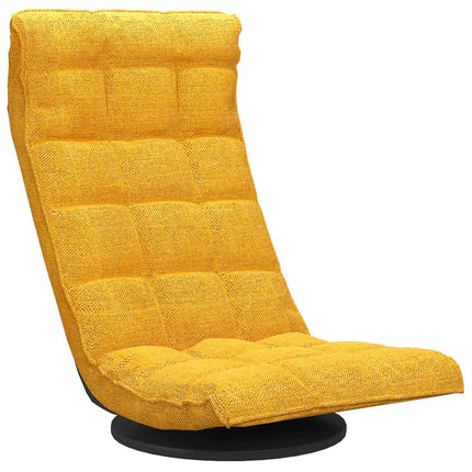 Sedia da Pavimento Girevole Giallo Senape in Tessuto