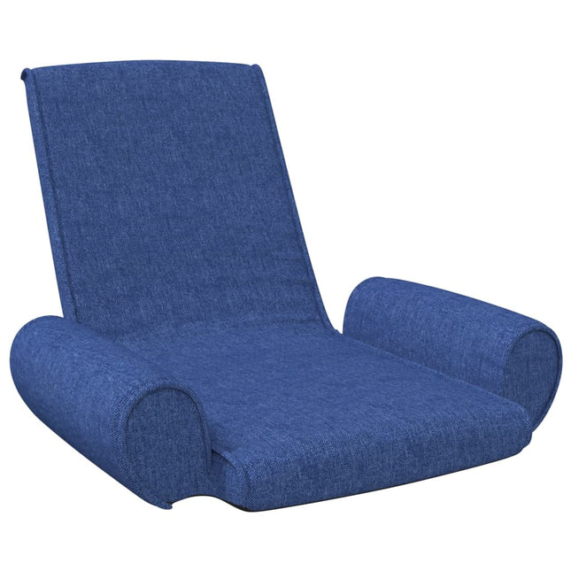 Sedia a Sdraio da Terra Pieghevole Blu in Tessuto