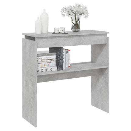 Tavolino Consolle Grigio Cemento 80x30x80cm Legno Multistrato