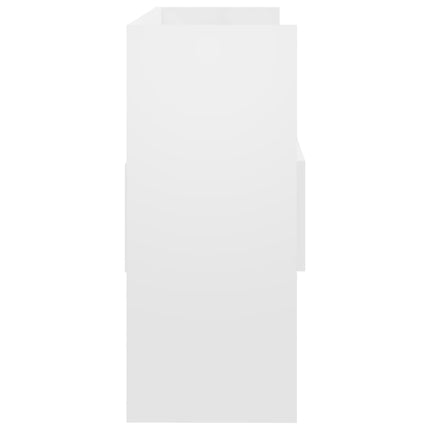 Credenza Bianco Lucido 105x30x70 cm in Legno Multistrato
